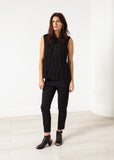 Zip Back Circle Blouse in Black